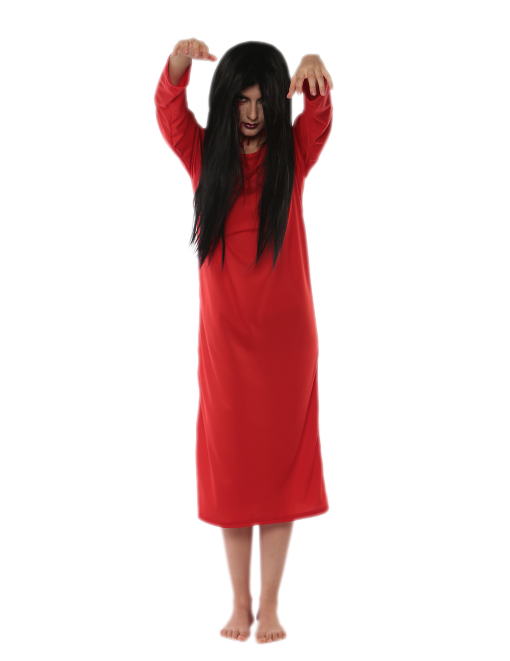 F1717-2 red Japanese scary movie Sadako costume